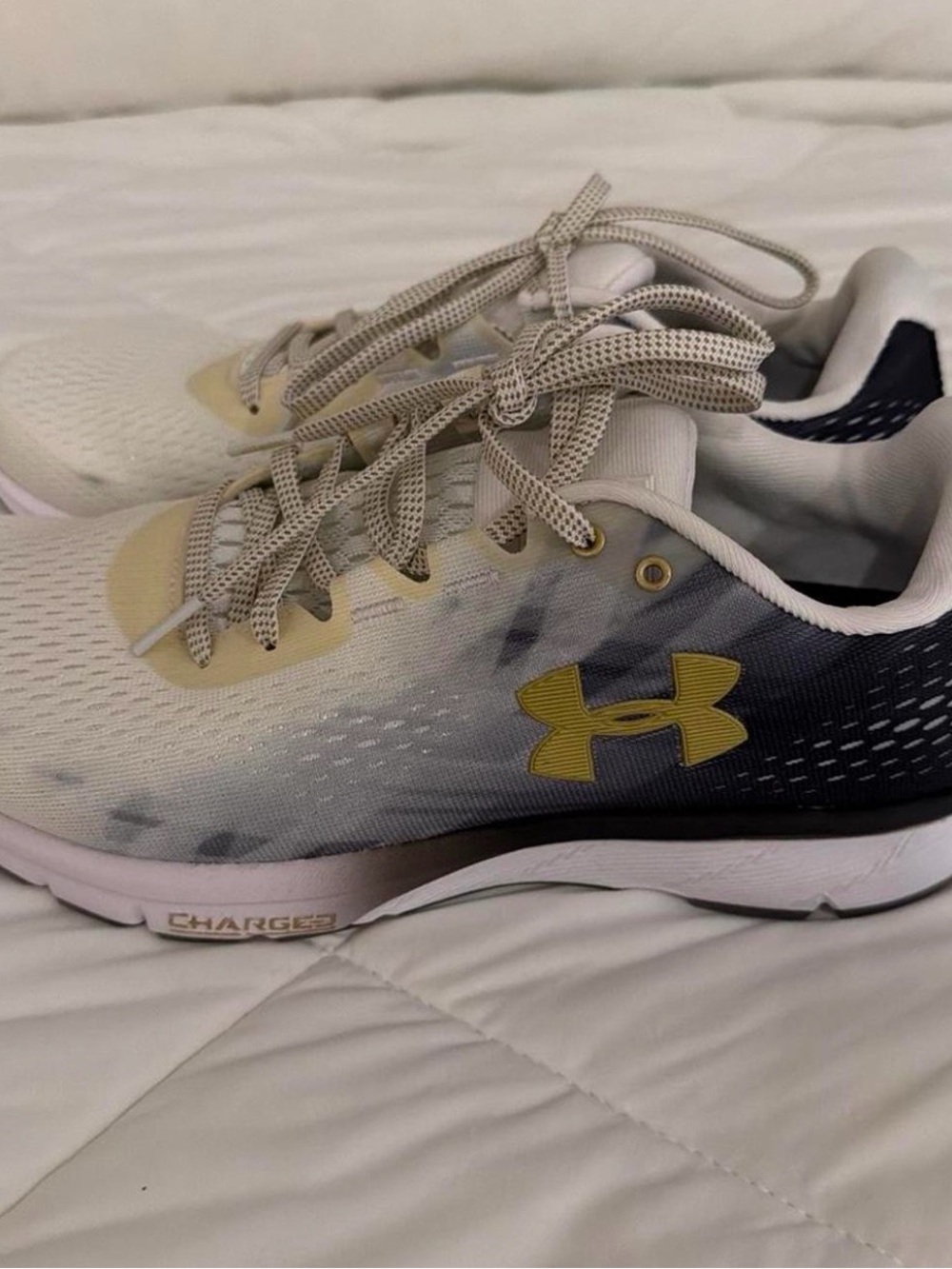 Under Armour Gradient Mesh Trainers in White, Black and Yellow